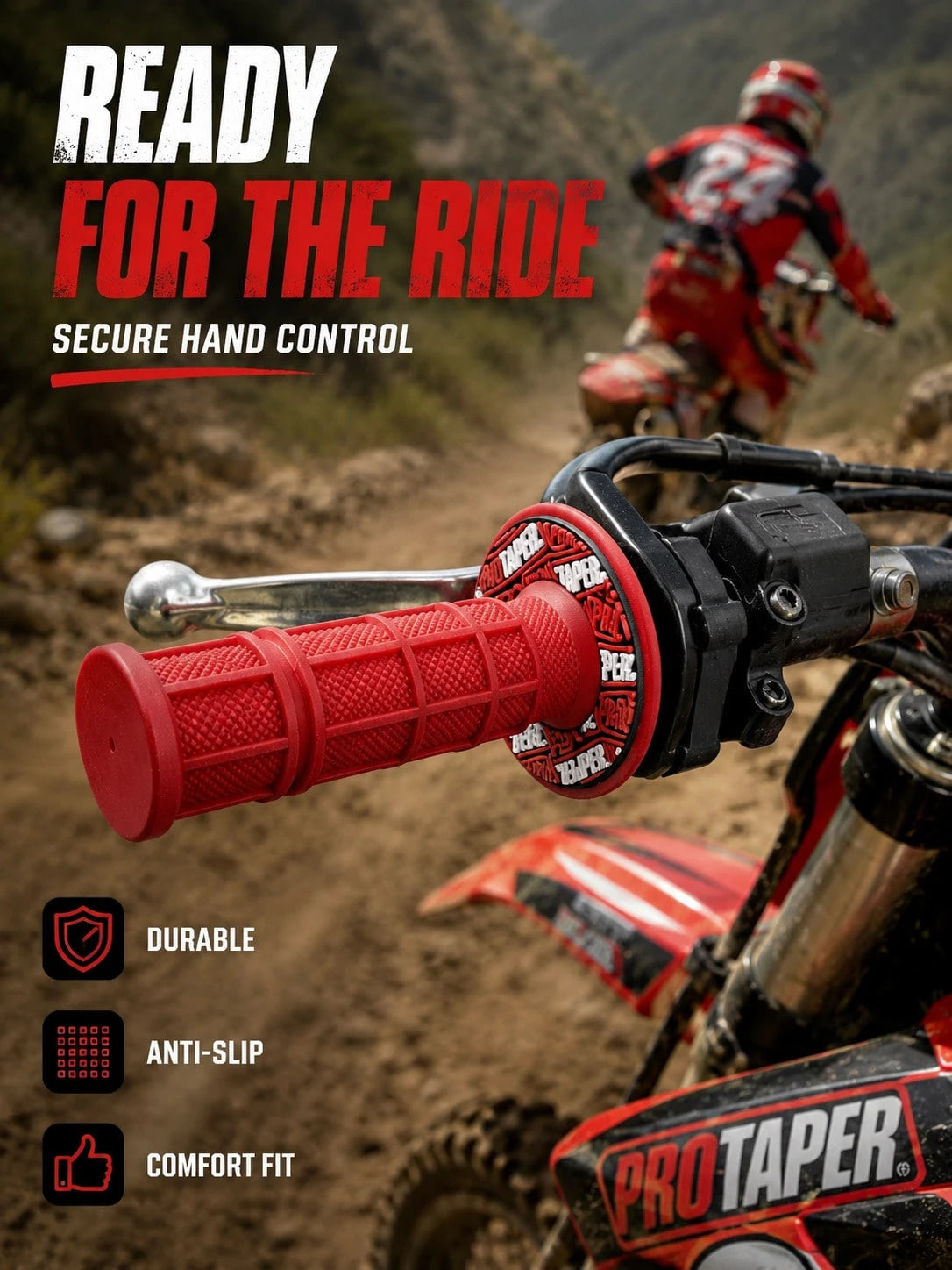 Non-Slip Wear-Resistant Handlebar Grips, Waterproof Sun-Resistant Throttle Sleeve, Anti-Vibration Modified Handlebar Cover, Suitable For Off-Road Motorcycles And Electric Scooters