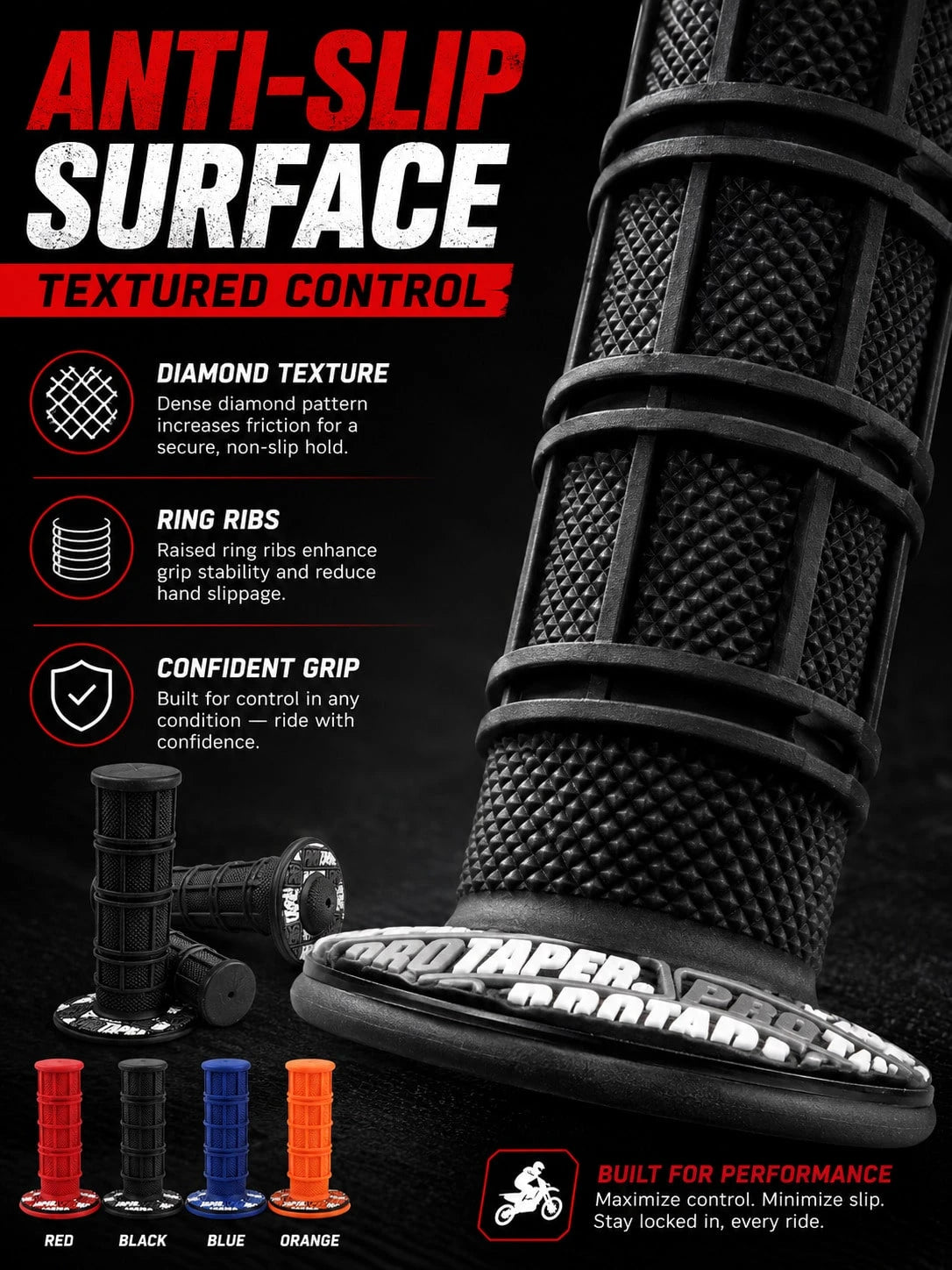 Non-Slip Wear-Resistant Handlebar Grips, Waterproof Sun-Resistant Throttle Sleeve, Anti-Vibration Modified Handlebar Cover, Suitable For Off-Road Motorcycles And Electric Scooters