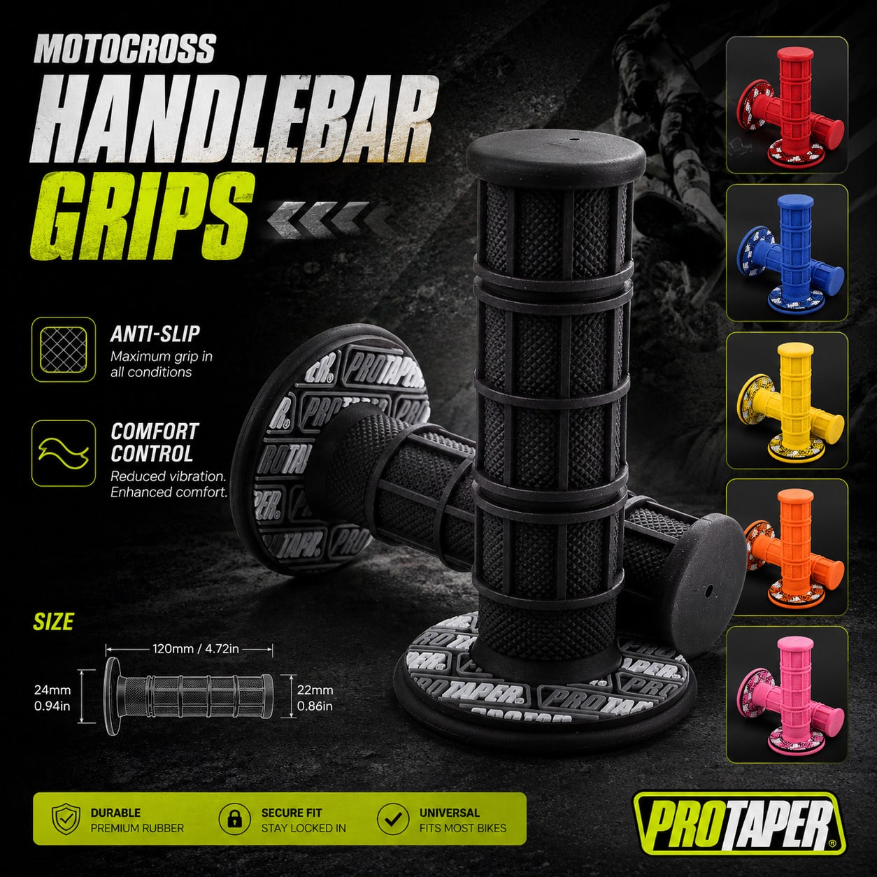 Non-Slip Wear-Resistant Handlebar Grips, Waterproof Sun-Resistant Throttle Sleeve, Anti-Vibration Modified Handlebar Cover, Suitable For Off-Road Motorcycles And Electric Scooters