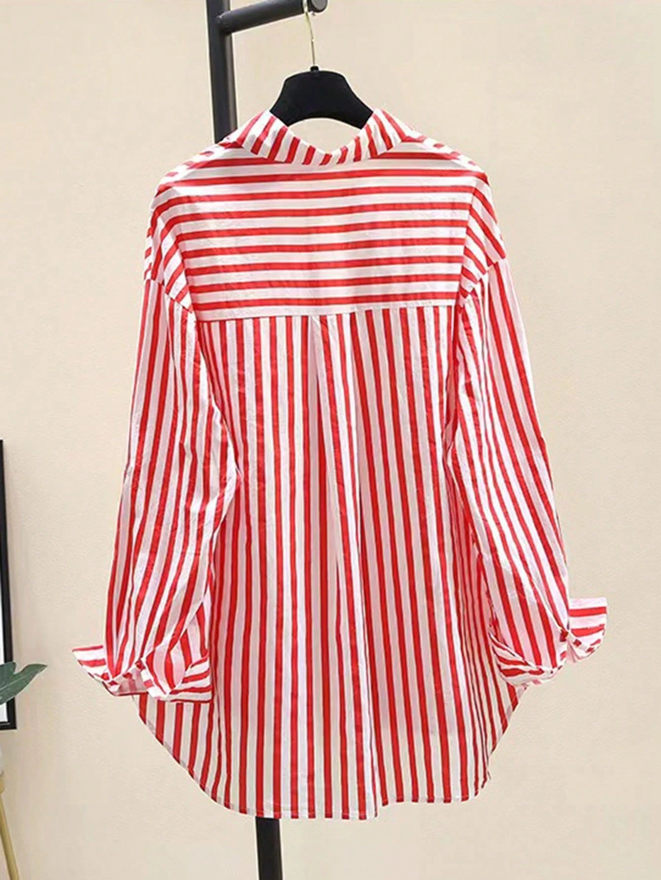 NostaNoir Women's Casual Striped Print Long Sleeve Chest Pocket Shirt, Autumn &Winter Fall Cloth For Women