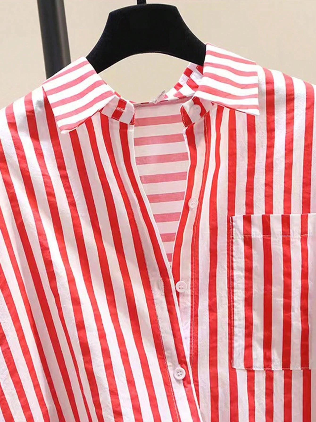 NostaNoir Women's Casual Striped Print Long Sleeve Chest Pocket Shirt, Autumn &Winter Fall Cloth For Women