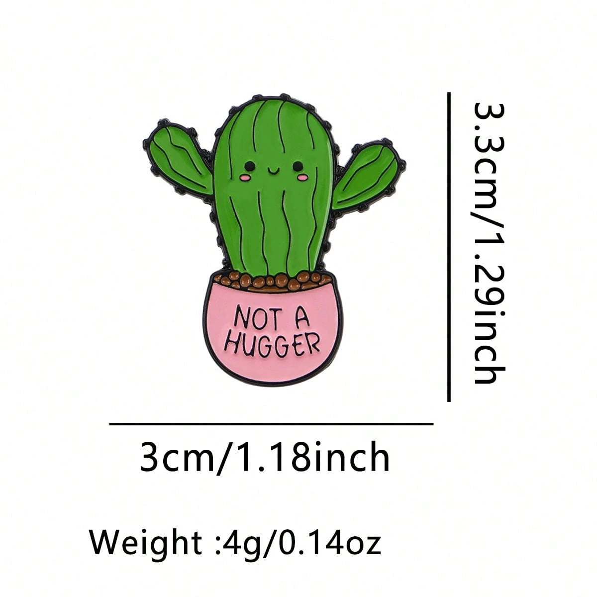 NOT A HUGGER Enamel Pins Cartoon Cactus Quotes Brooch Badge On Backpack Lapel Pin Costume Accessories Fashion Jewelry Gifts Christmas