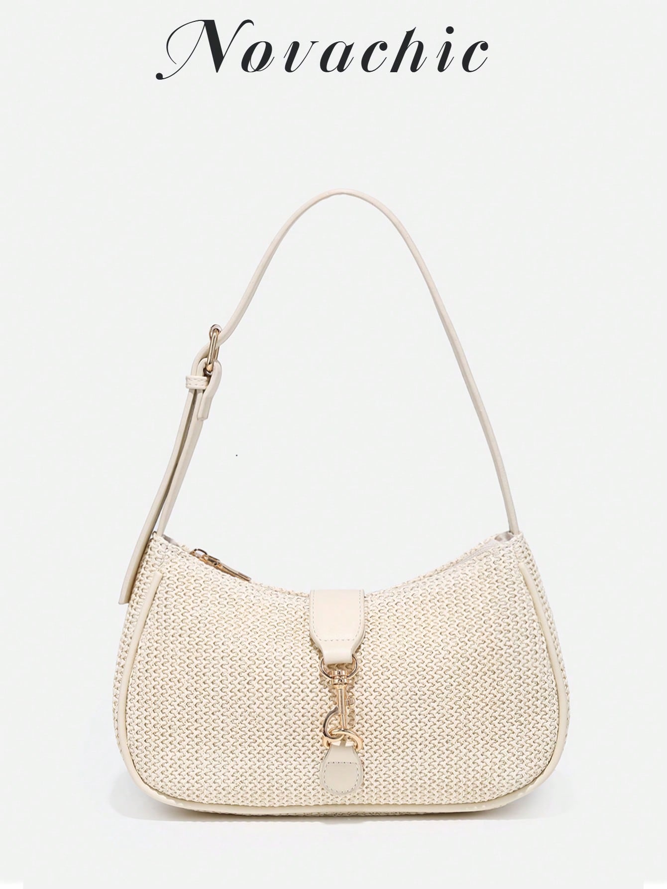 Novachic, 1pc Vintage Minimalist Crescent Moon Shaped Bag With Adjustable Strap, Suitable For Dates, Outings, Parties