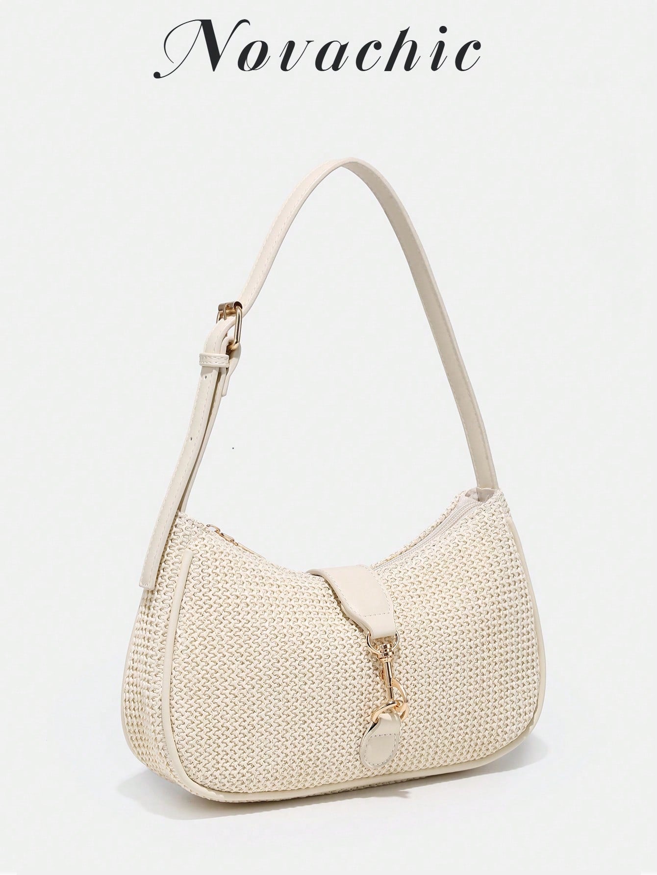 Novachic, 1pc Vintage Minimalist Crescent Moon Shaped Bag With Adjustable Strap, Suitable For Dates, Outings, Parties