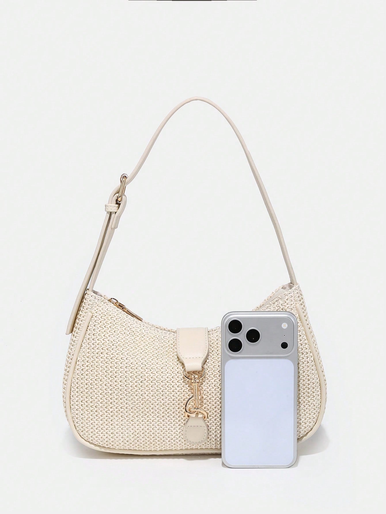 Novachic, 1pc Vintage Minimalist Crescent Moon Shaped Bag With Adjustable Strap, Suitable For Dates, Outings, Parties