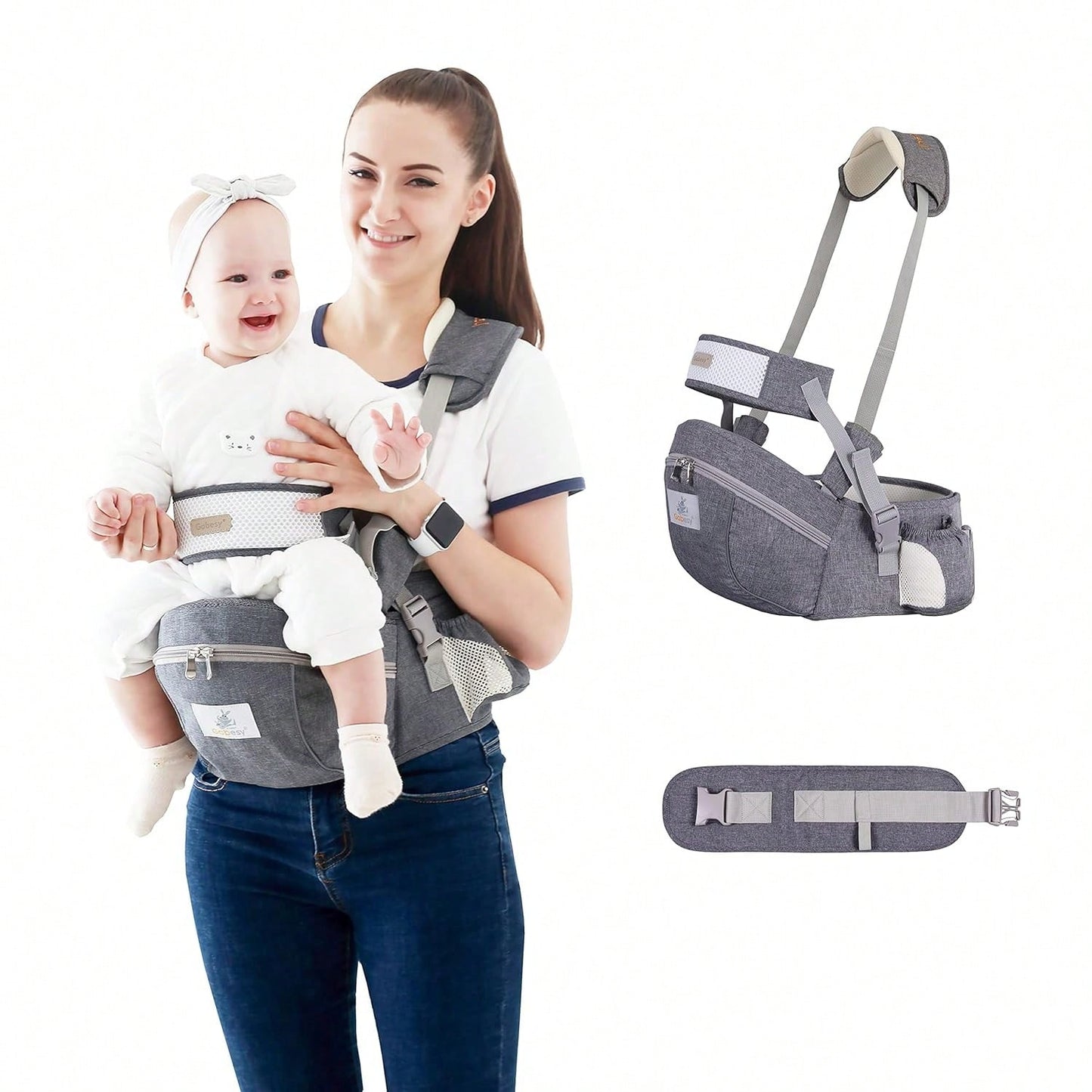 Oaoleer 1PC Baby Hip Seat Carrier Baby Waist Stool For Child Infant Toddler With Adjustable Strap Buckle Pocket Soft Inner Huge Storage