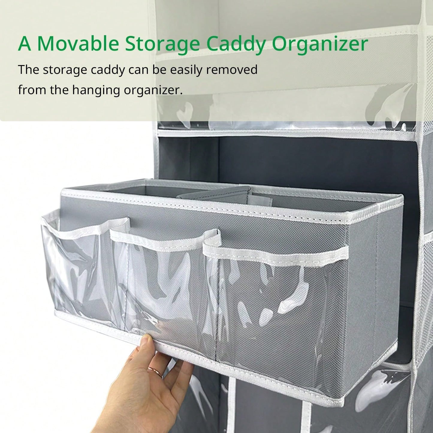 Oaoleer 1PC Door Hanging Baby Diaper Storage Organizer With 3 Bins & 10 Side Pockets, Large Capacity Nursery Essentials Caddy For Bedroom Door