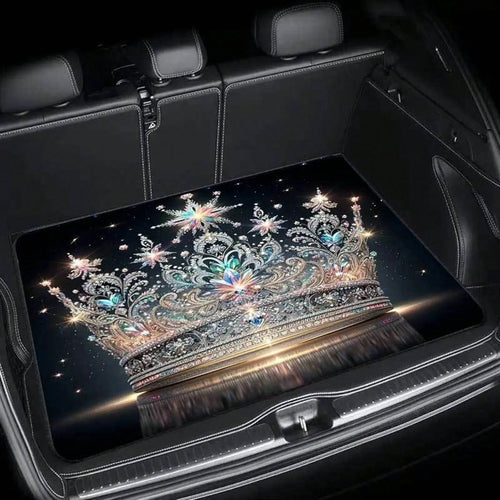 Of Luxury Crown Pattern Car Trunk Pad- Stylish Design Interior, Durable And Easy To Clean, Suitable Sedan SUVs, Essential Family Outings