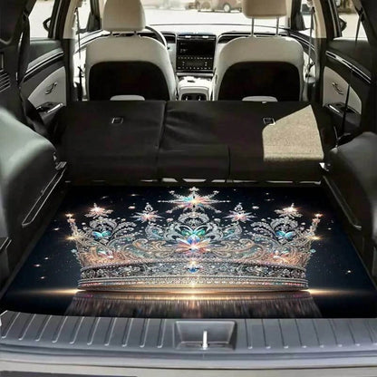 Of Luxury Crown Pattern Car Trunk Pad- Stylish Design Interior, Durable And Easy To Clean, Suitable Sedan SUVs, Essential Family Outings