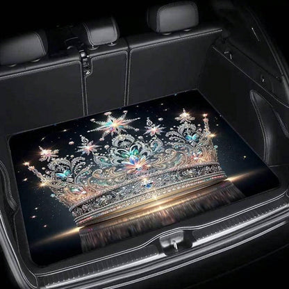 Of Luxury Crown Pattern Car Trunk Pad- Stylish Design Interior, Durable And Easy To Clean, Suitable Sedan SUVs, Essential Family Outings
