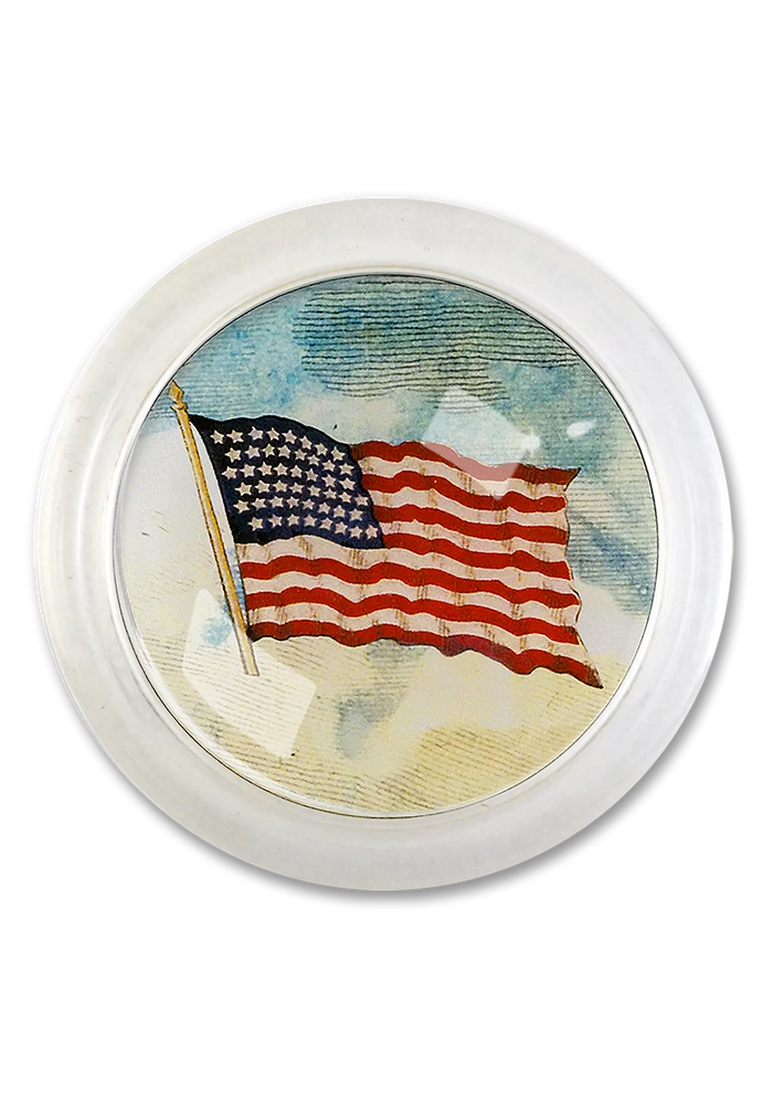 Old Glory American Flag 4" Round Glass Coaster - Ben's Garden