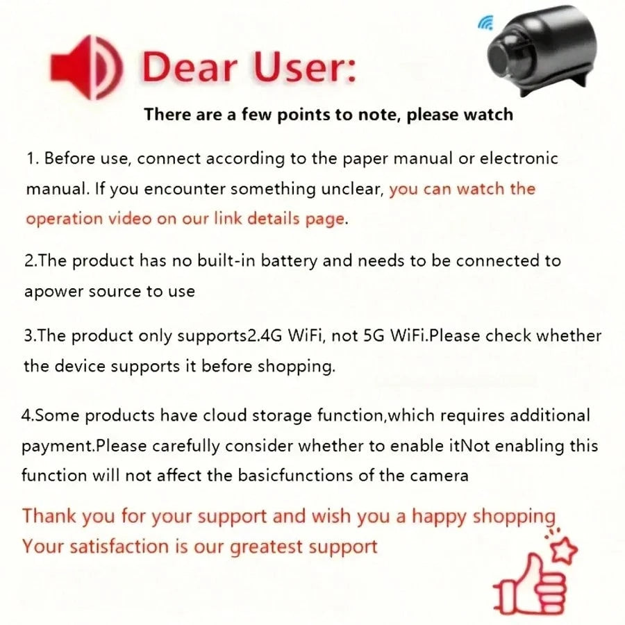 One Or Two Small Wireless Hidden Smart Cameras, High-Definition WiFi Mini Surveillance Cameras, Supporting Motion Detection And App Control, Suitable For Indoor And Outdoor Cat And Dog Monitoring/Home