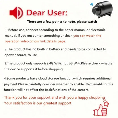 One Or Two Small Wireless Hidden Smart Cameras, High-Definition WiFi Mini Surveillance Cameras, Supporting Motion Detection And App Control, Suitable For Indoor And Outdoor Cat And Dog Monitoring/Home