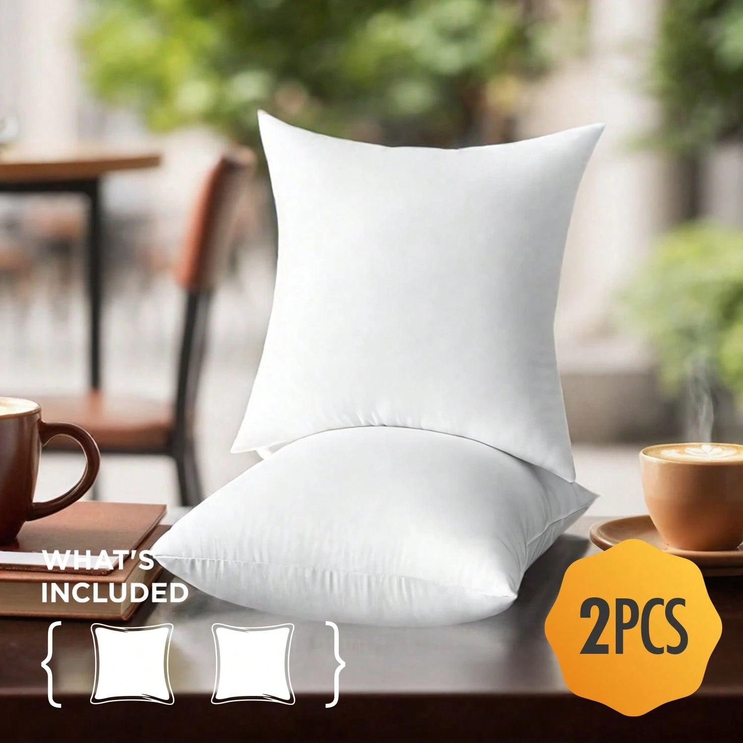 One Pair Of Two White Pillows, With The Filling Being 20*20 Inches Of Lightweight Polyester Fiber Down, Is Highly Suitable For Stuffing Sofas And Beds.