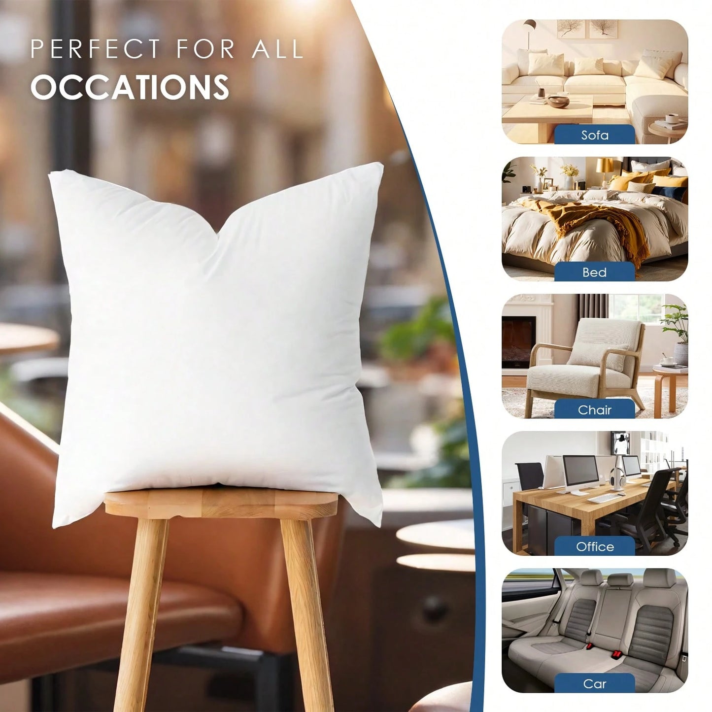 One Pair Of Two White Pillows, With The Filling Being 20*20 Inches Of Lightweight Polyester Fiber Down, Is Highly Suitable For Stuffing Sofas And Beds.
