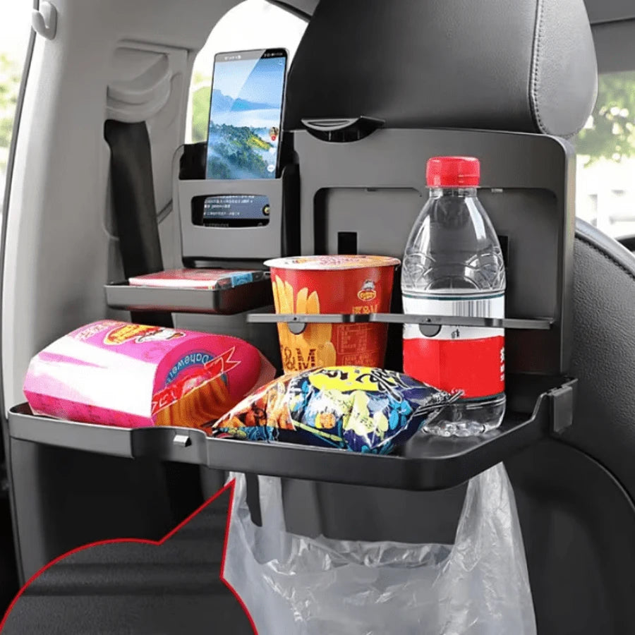 One-Piece Car Rear Table,, Travel Table, Roadside GearDesign, Space-Saving Solution, Durable Construction, Easy To Clean, Cup Holder, Car Storage Box, Family Travel, Commuting Accessory, Car Cup Hold