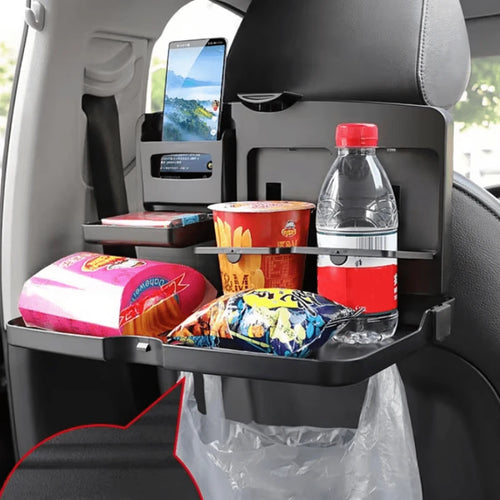 One-Piece Car Rear Table,, Travel Table, Roadside GearDesign, Space-Saving Solution, Durable Construction, Easy To Clean, Cup Holder, Car Storage Box, Family Travel, Commuting Accessory, Car Cup Hold