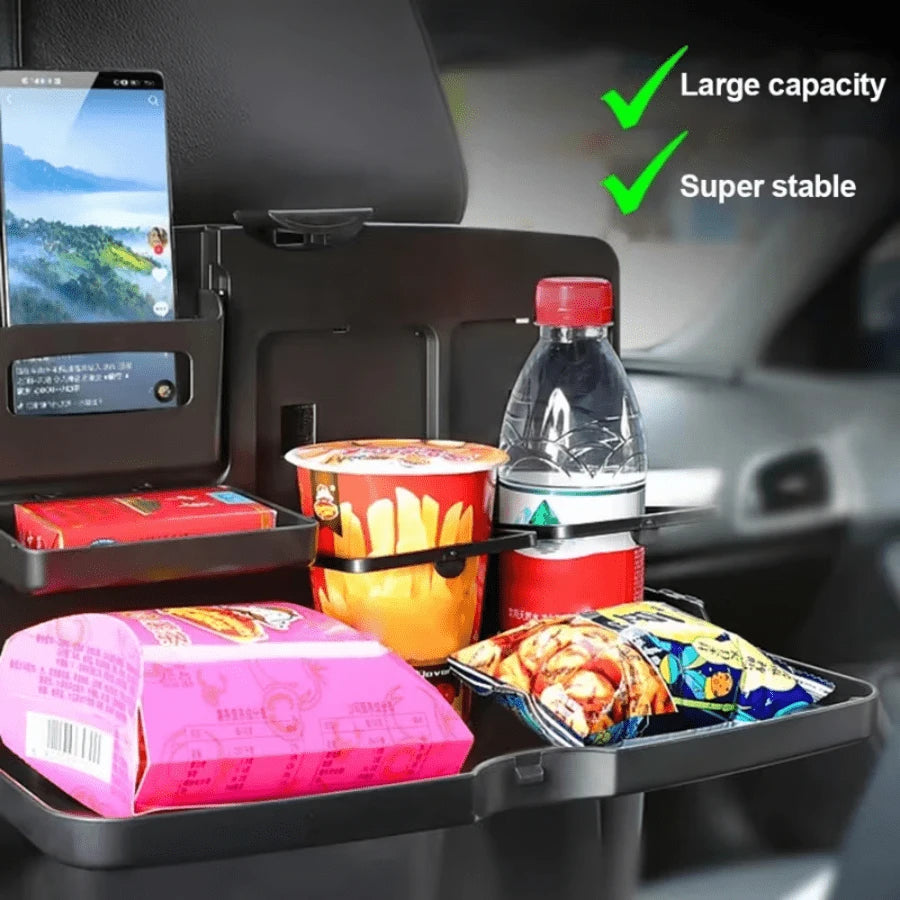One-Piece Car Rear Table,, Travel Table, Roadside GearDesign, Space-Saving Solution, Durable Construction, Easy To Clean, Cup Holder, Car Storage Box, Family Travel, Commuting Accessory, Car Cup Hold