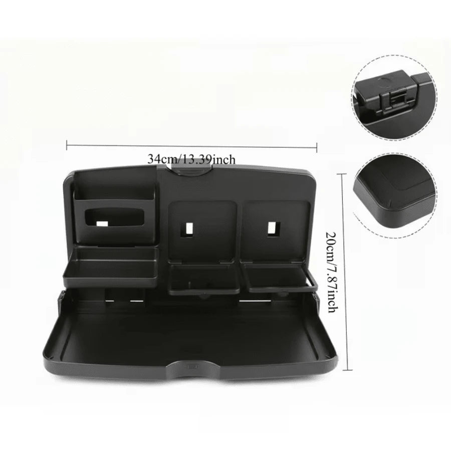 One-Piece Car Rear Table,, Travel Table, Roadside GearDesign, Space-Saving Solution, Durable Construction, Easy To Clean, Cup Holder, Car Storage Box, Family Travel, Commuting Accessory, Car Cup Hold
