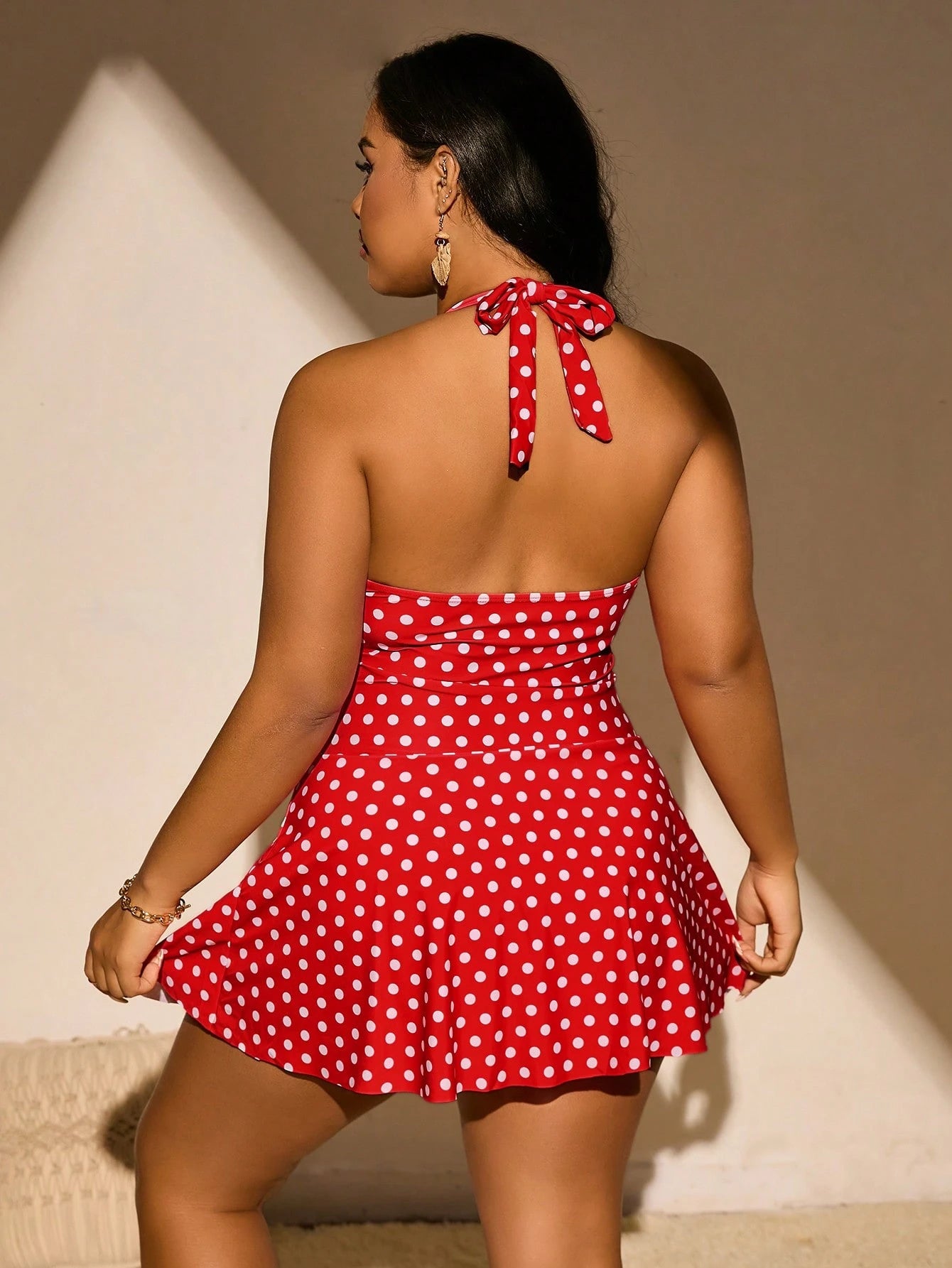 One Piece Casual Knitted Fabric Ruched Bust Bathing Suits For Women Vacation Beach Summer