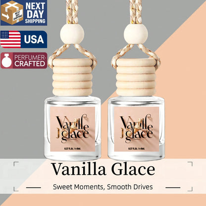 Osmore Vanilla Car Air Freshener Diffuser, 4-Pack Long-Lasting Hanging Fragrance Oil Diffusers, Essential Oil Aromatherapy Car Perfume, Car Mirror Hanging Accessories, Car Scent Diffuser, Auto Air Fre