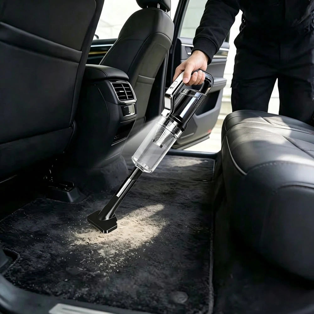 OUDEMU/Car Vacuum Cleaner, Powerful Suction, High Power, Suitable For Dust, Debris, Pet Hair, Snack Crumbs, Etc., For Car/Home/Office. Cordless Design LED Light- Portable- Mini And Compact- Crevice