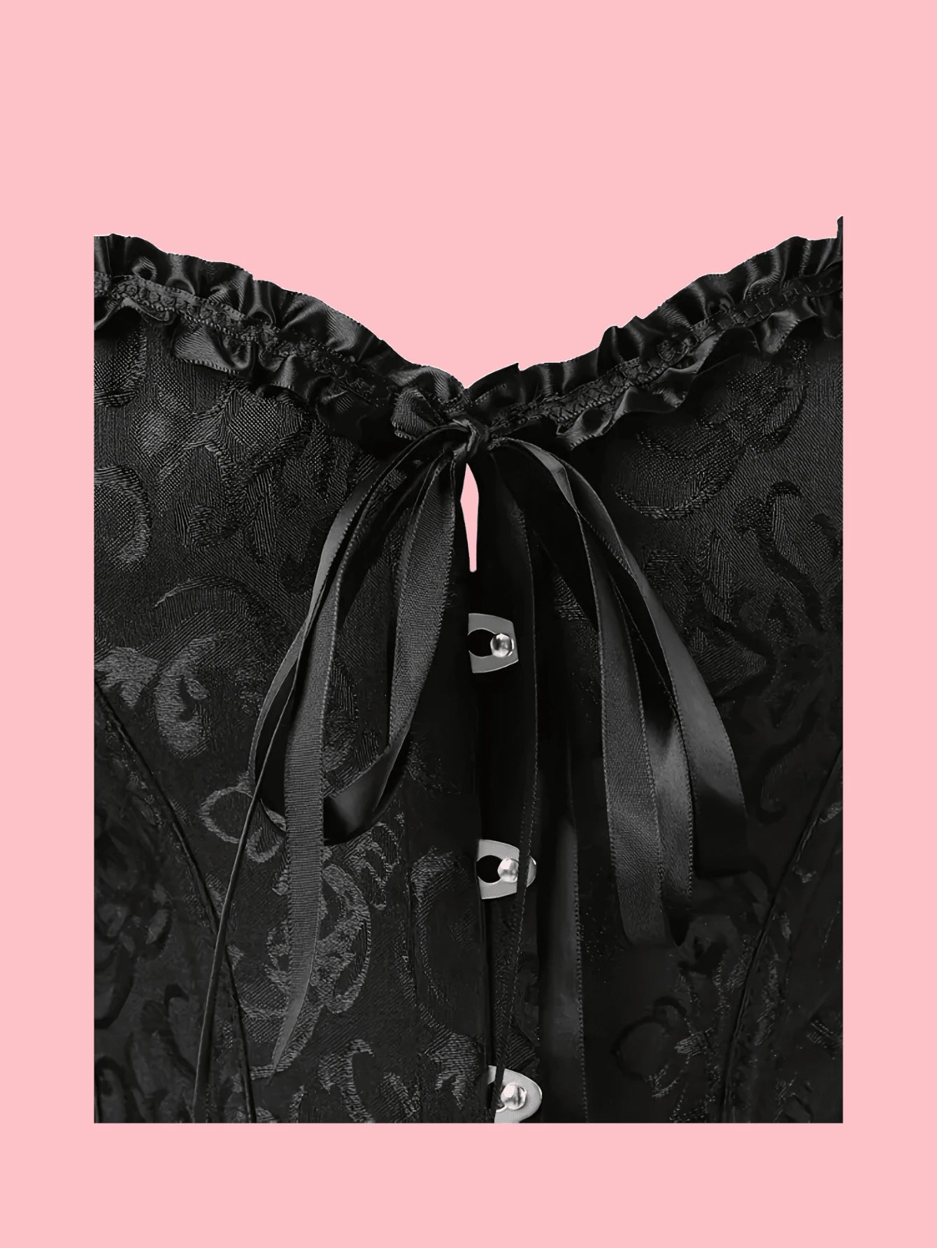 Palace Style Corset With Boning To Shape Waist And Push Up Bust, Sexy Jacquard Shapewear Top, Suitable For Wearing With A Dress, For Halloween, Vintage Look