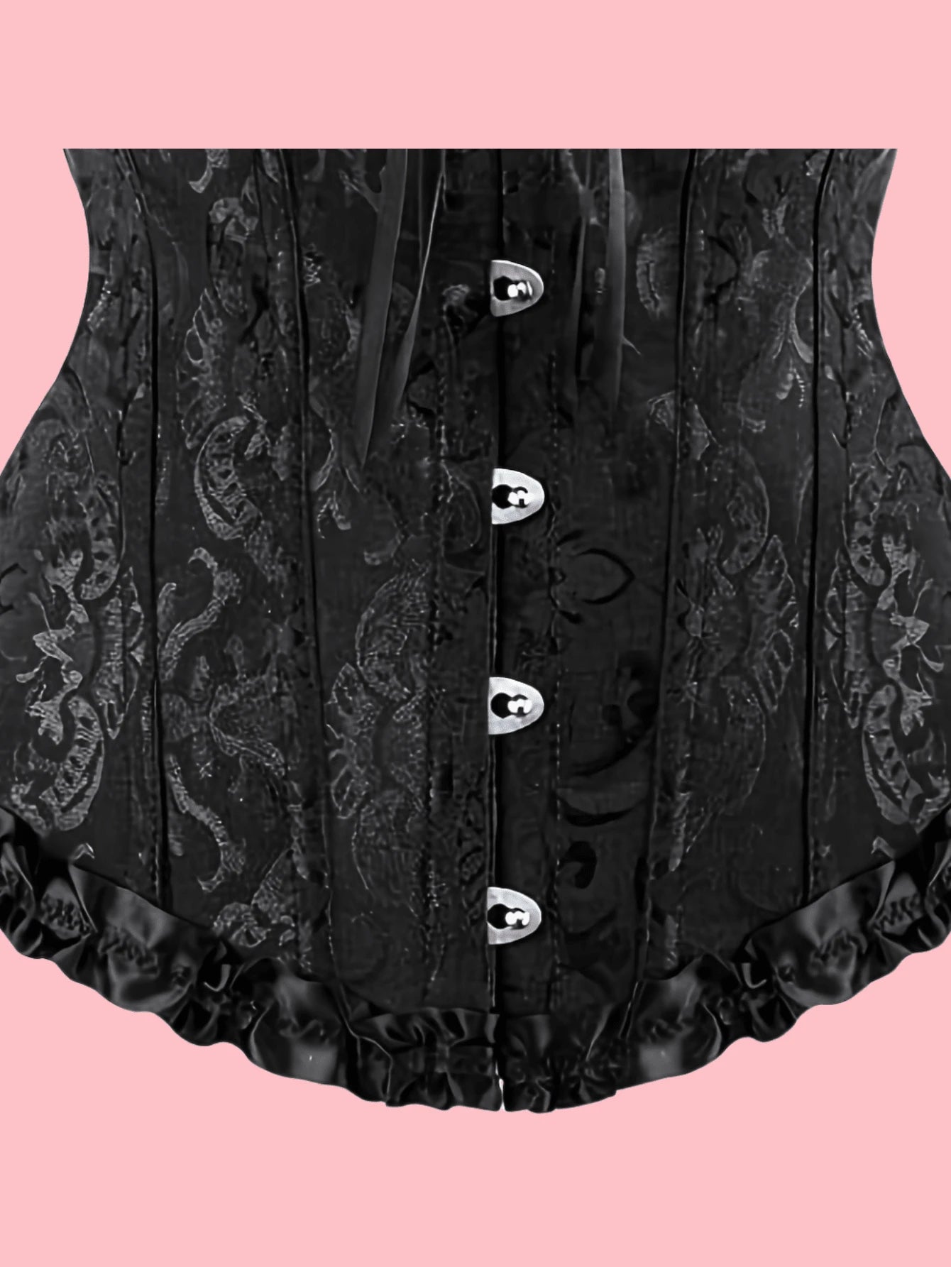 Palace Style Corset With Boning To Shape Waist And Push Up Bust, Sexy Jacquard Shapewear Top, Suitable For Wearing With A Dress, For Halloween, Vintage Look