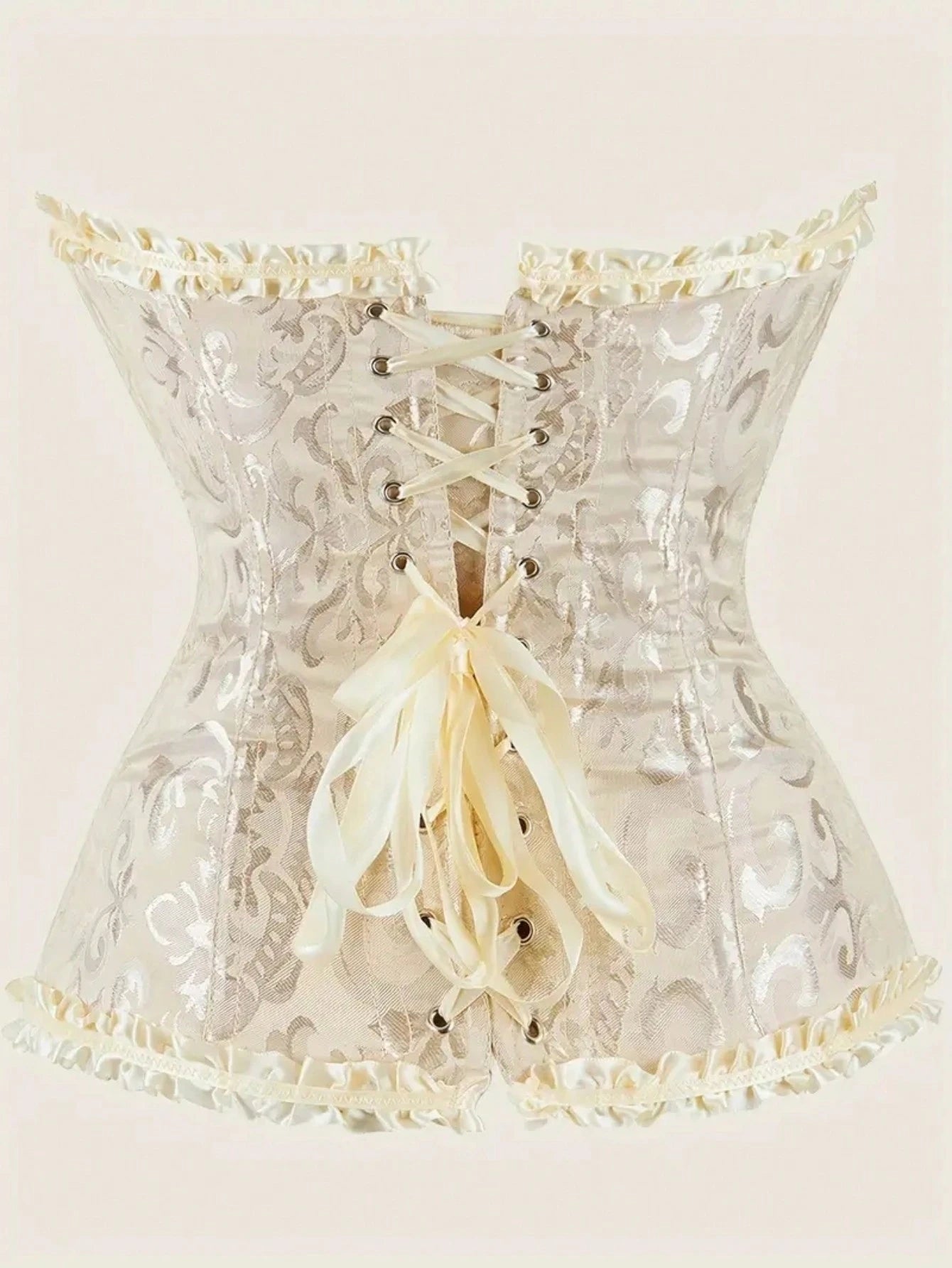 Palace Style Corset With Boning To Shape Waist And Push Up Bust, Sexy Jacquard Shapewear Top, Suitable For Wearing With A Dress, For Halloween, Vintage Look
