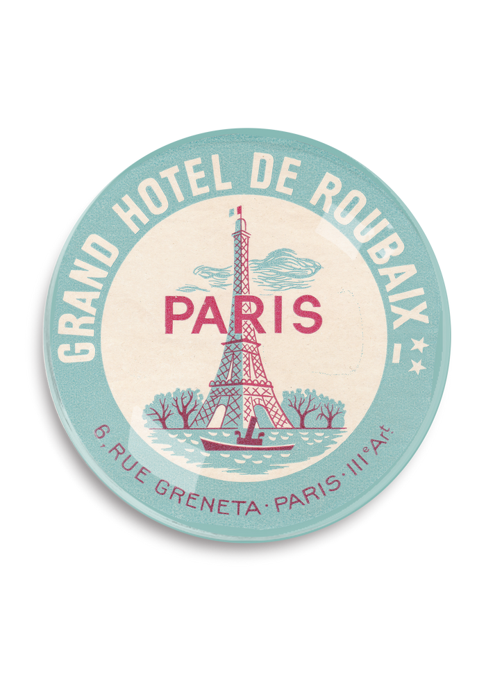 Paris Grand Hotel Round Decoupage Tray - Ben's Garden