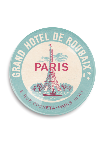 Paris Grand Hotel Round Decoupage Tray - Ben's Garden