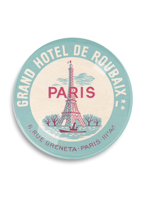Paris Grand Hotel Round Decoupage Tray - Ben's Garden