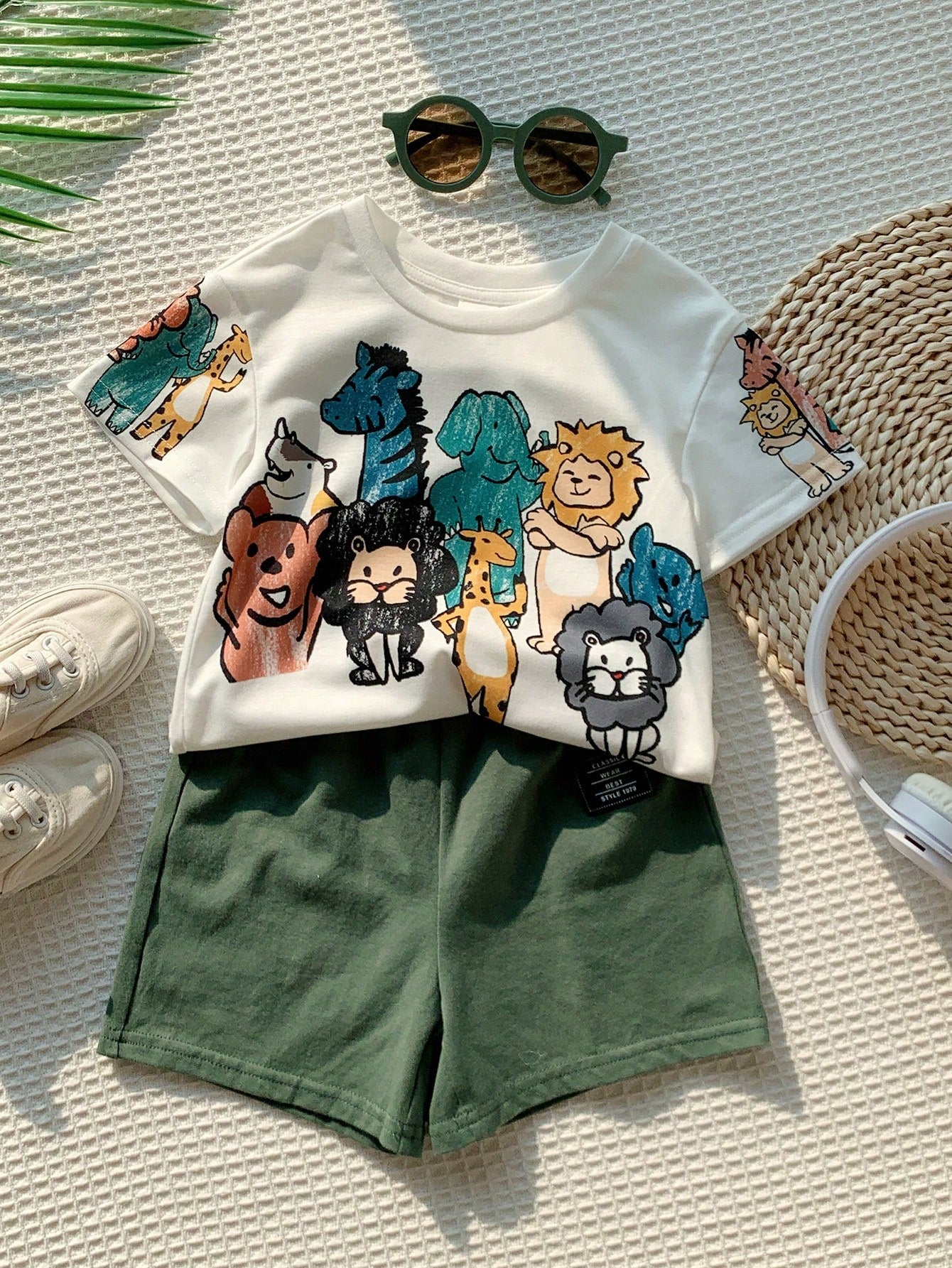 PAW Patrol Baby Boy Casual Simple Soft And Comfortable Tie Dye Classic Cute Cartoon Pattern Print Puppy Round Neck Short Sleeve T-Shirt Shorts 2pcs Set Summer