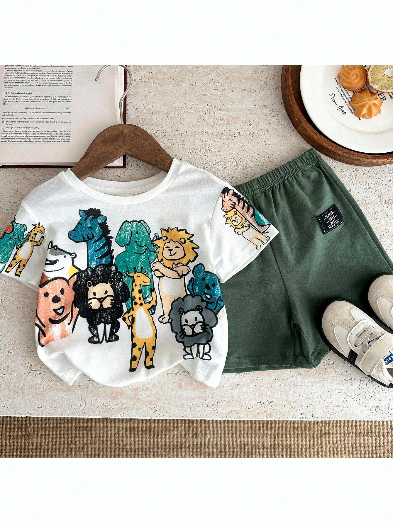PAW Patrol Baby Boy Casual Simple Soft And Comfortable Tie Dye Classic Cute Cartoon Pattern Print Puppy Round Neck Short Sleeve T-Shirt Shorts 2pcs Set Summer
