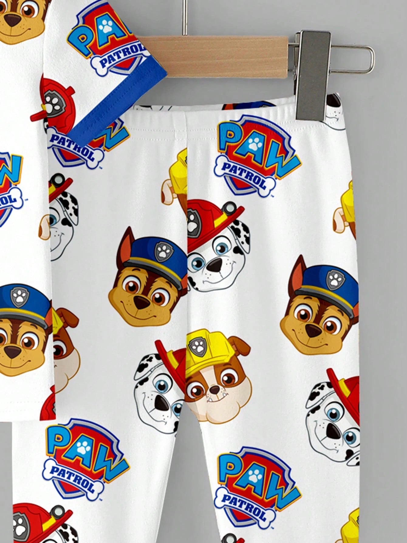 PAW Patrol Baby Boy Round Neck Cartoon Pattern Short Sleeve Top And Long Pants Casual Daily Home Pajama Set