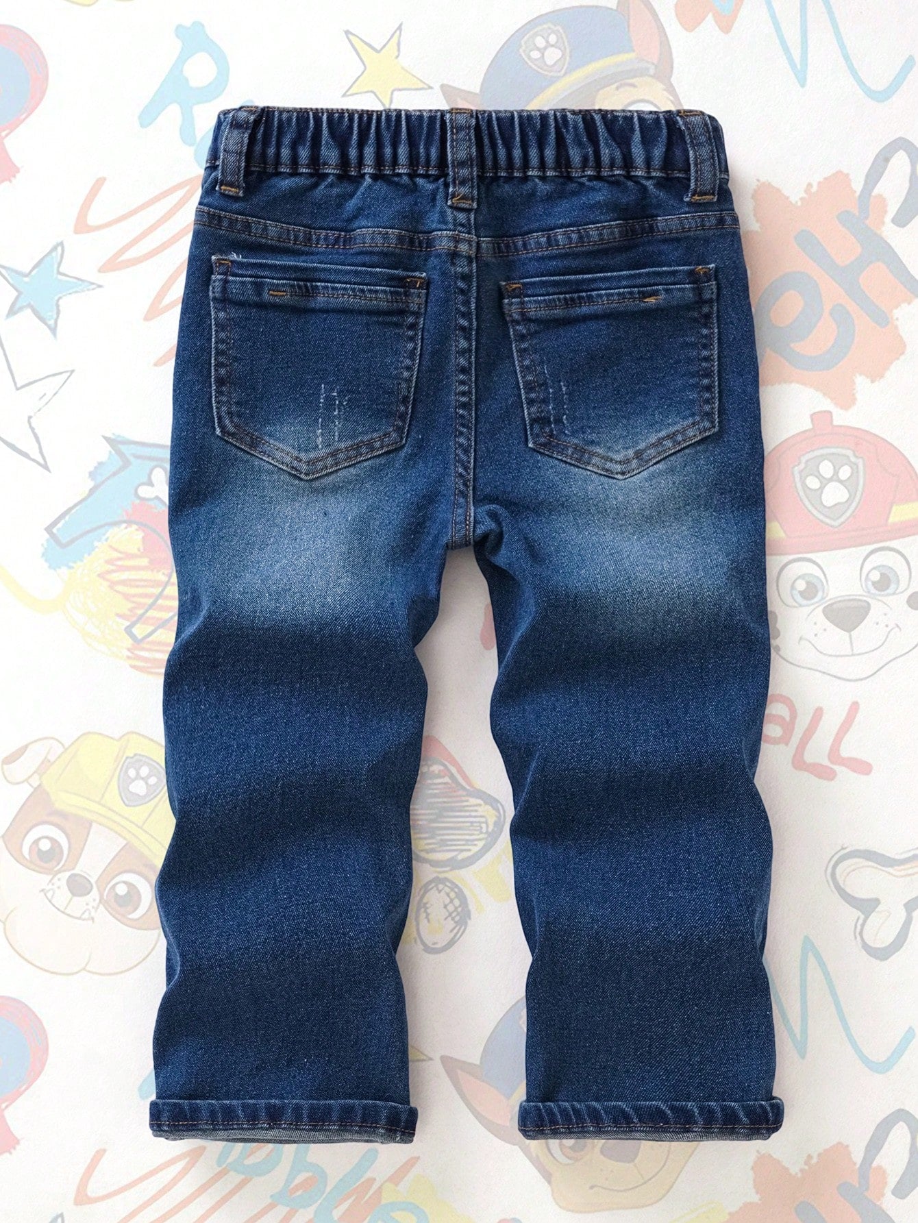 PAW Patrol Young Boy Cartoon Puppy Print Pocket Zipper Casual Denim Pants