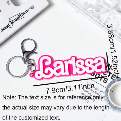 Personalized Acrylic Letter Keychain Bag Charm Pink Accessories Custom Hanging Keychain, Gift For Her