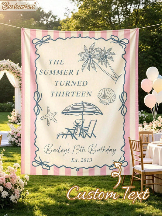 Personalized Bachelorette Party Poster Banner, Customized Party Welcome Backdrop, Coastal Style Birthday Party Decoration, Teen Girl Party Wall Decor Gift, Creative Bachelorette Party Welcome Sign, Su