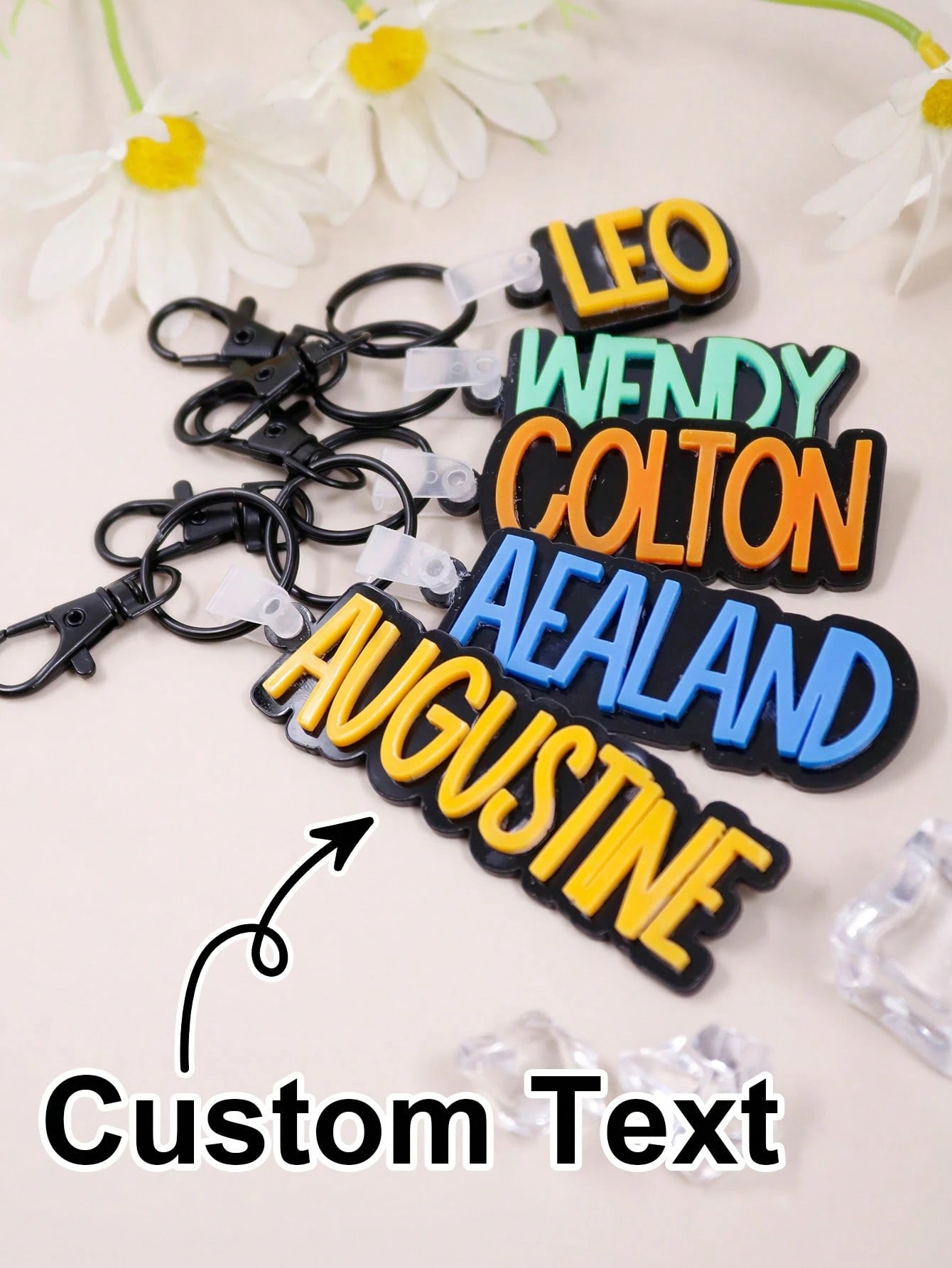 Personalized Name Keychain Pendant, Cute And Colorful, Suitable For Bags, Backpacks And Car Keys, Perfect As A Decorative Gift For Friends And Family