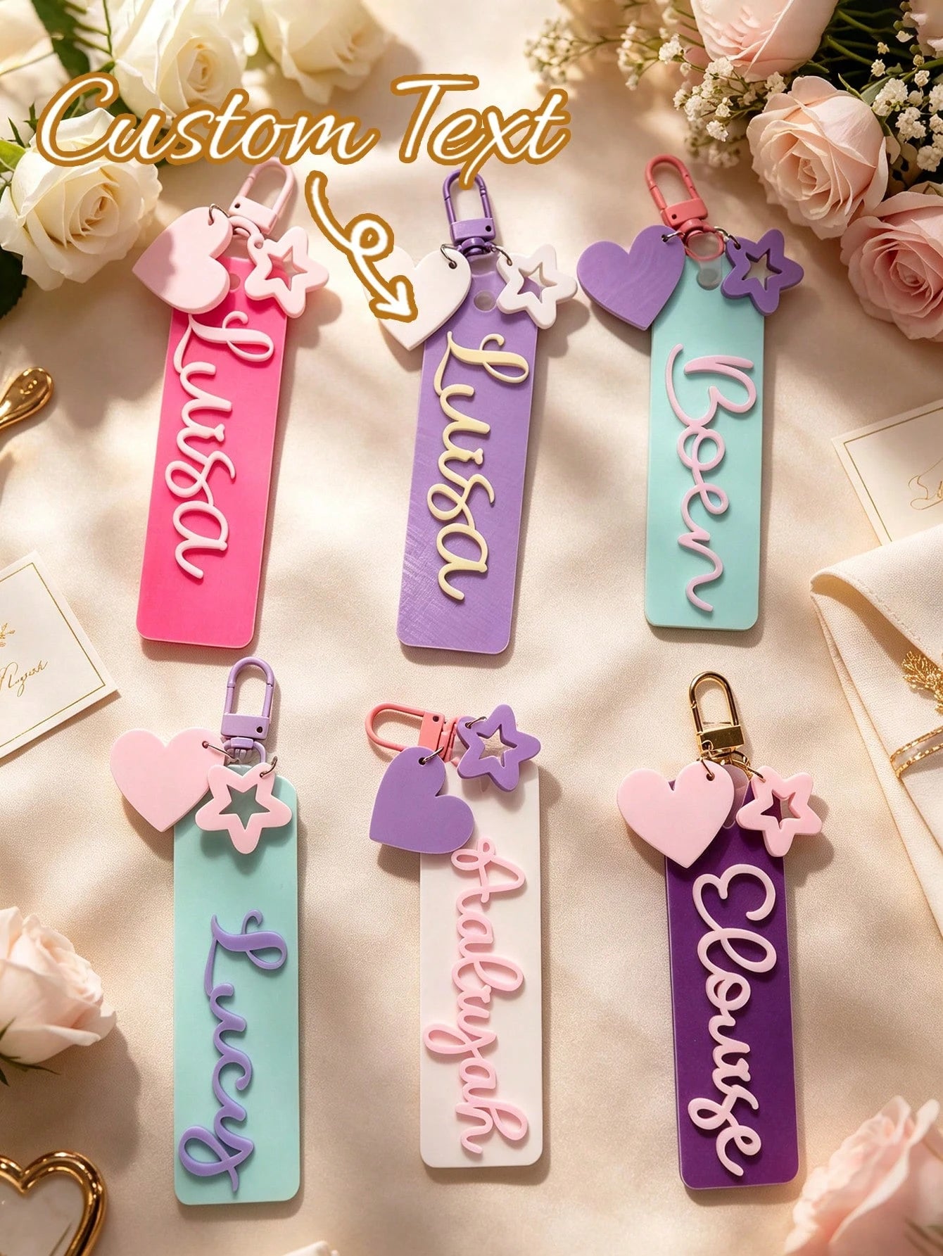 Personalized School Bag Tag,Custom Name Backpack Charm,School Nametag,Lunch Bag Tag,Acrylic Keychain,Tag Custom Name Tag Back To School