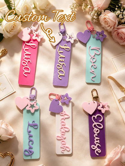 Personalized School Bag Tag,Custom Name Backpack Charm,School Nametag,Lunch Bag Tag,Acrylic Keychain,Tag Custom Name Tag Back To School