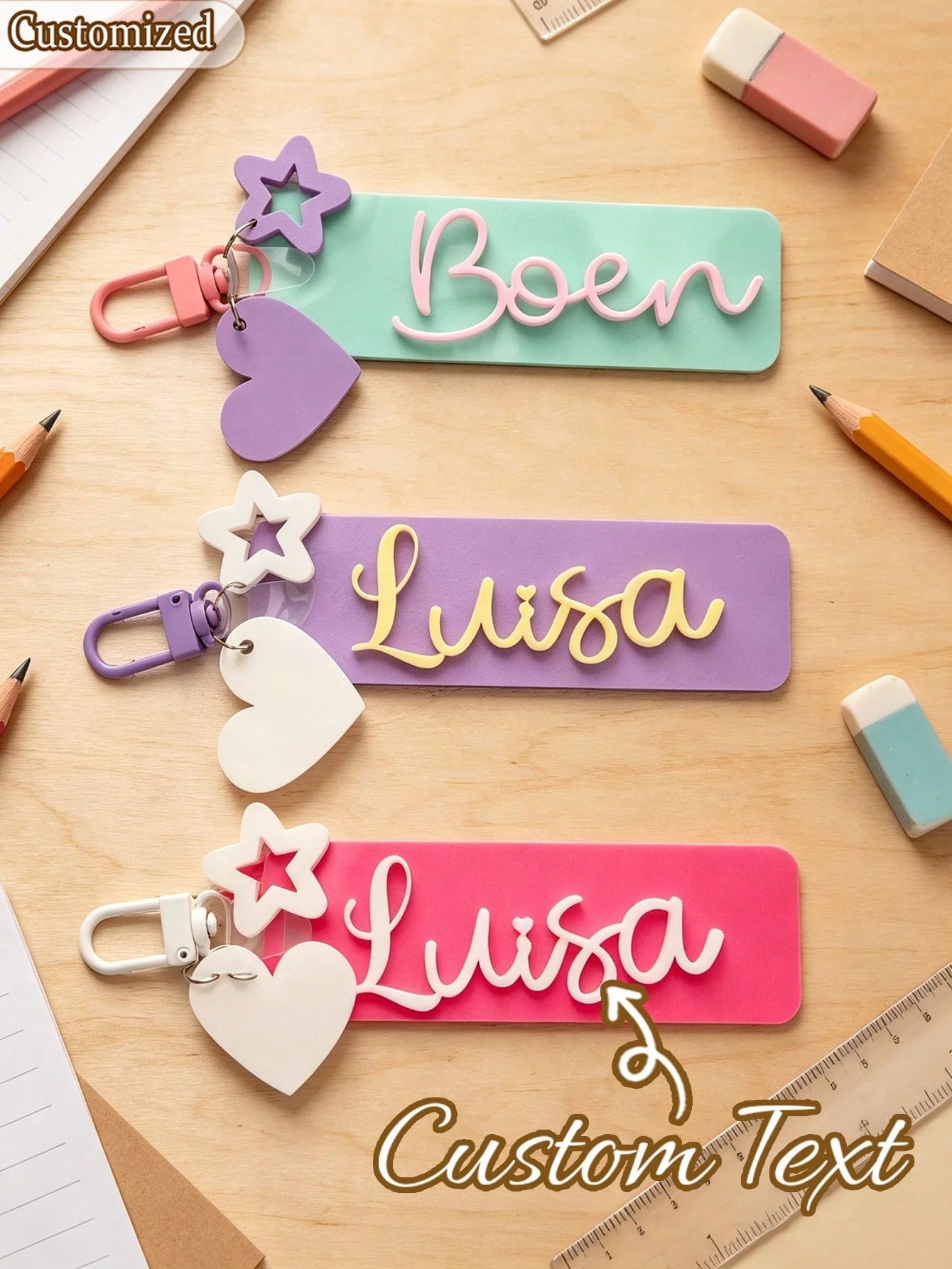 Personalized School Bag Tag,Custom Name Backpack Charm,School Nametag,Lunch Bag Tag,Acrylic Keychain,Tag Custom Name Tag Back To School