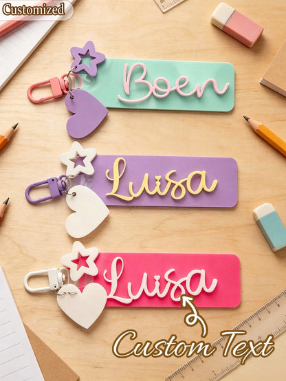 Personalized School Bag Tag,Custom Name Backpack Charm,School Nametag,Lunch Bag Tag,Acrylic Keychain,Tag Custom Name Tag Back To School