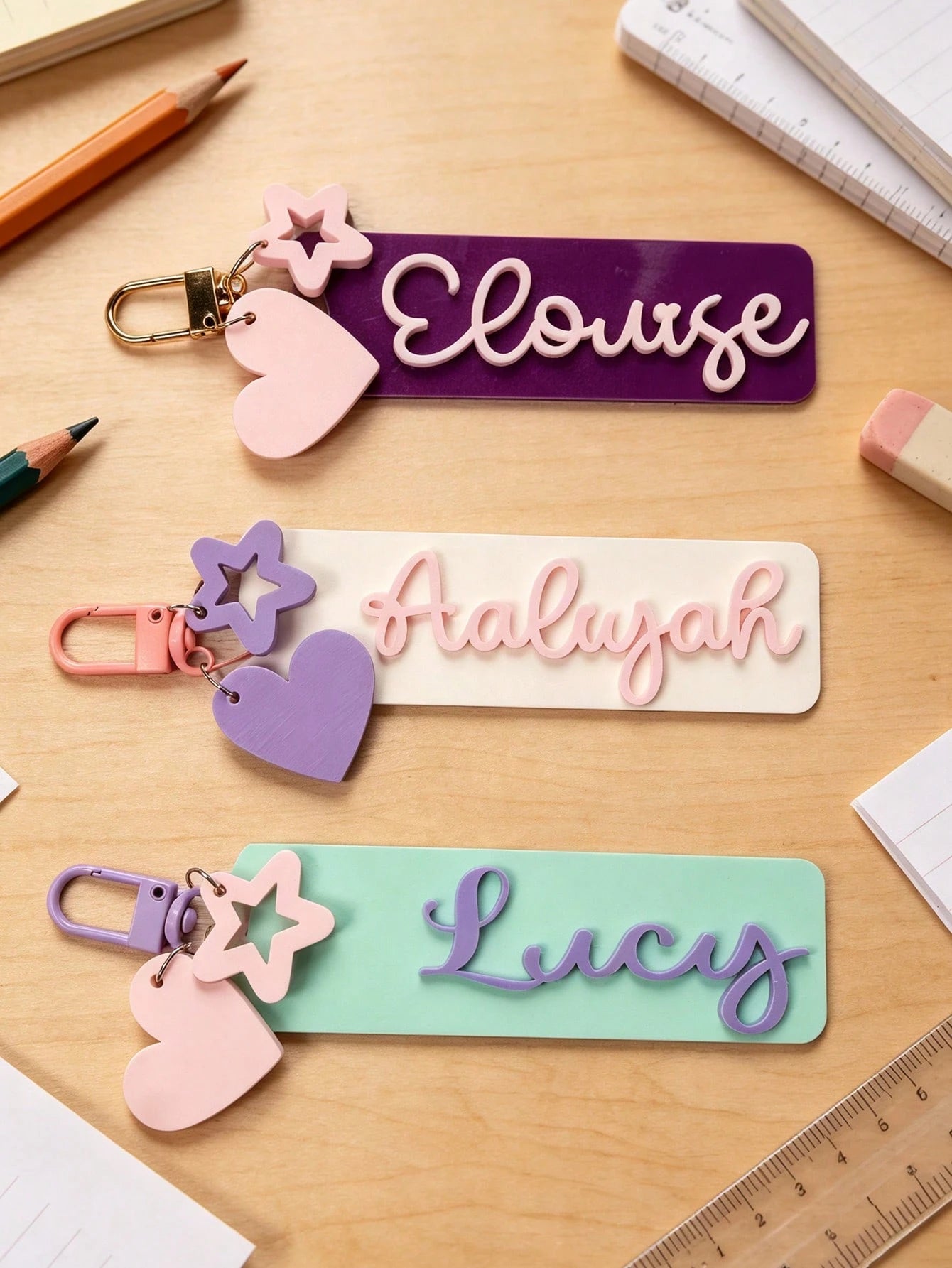 Personalized School Bag Tag,Custom Name Backpack Charm,School Nametag,Lunch Bag Tag,Acrylic Keychain,Tag Custom Name Tag Back To School