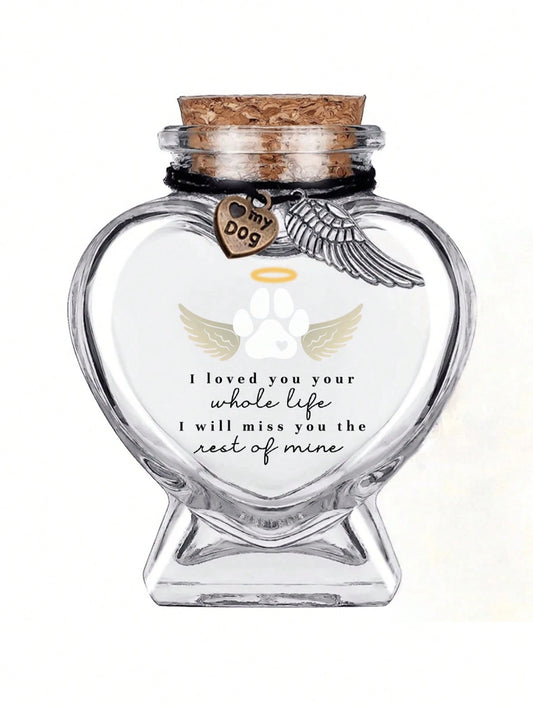 Pet Hair Memorial Bottle, Pet Fur Keepsake, Pet Hair Memento, Pet Memorial Urn Box For Ashes