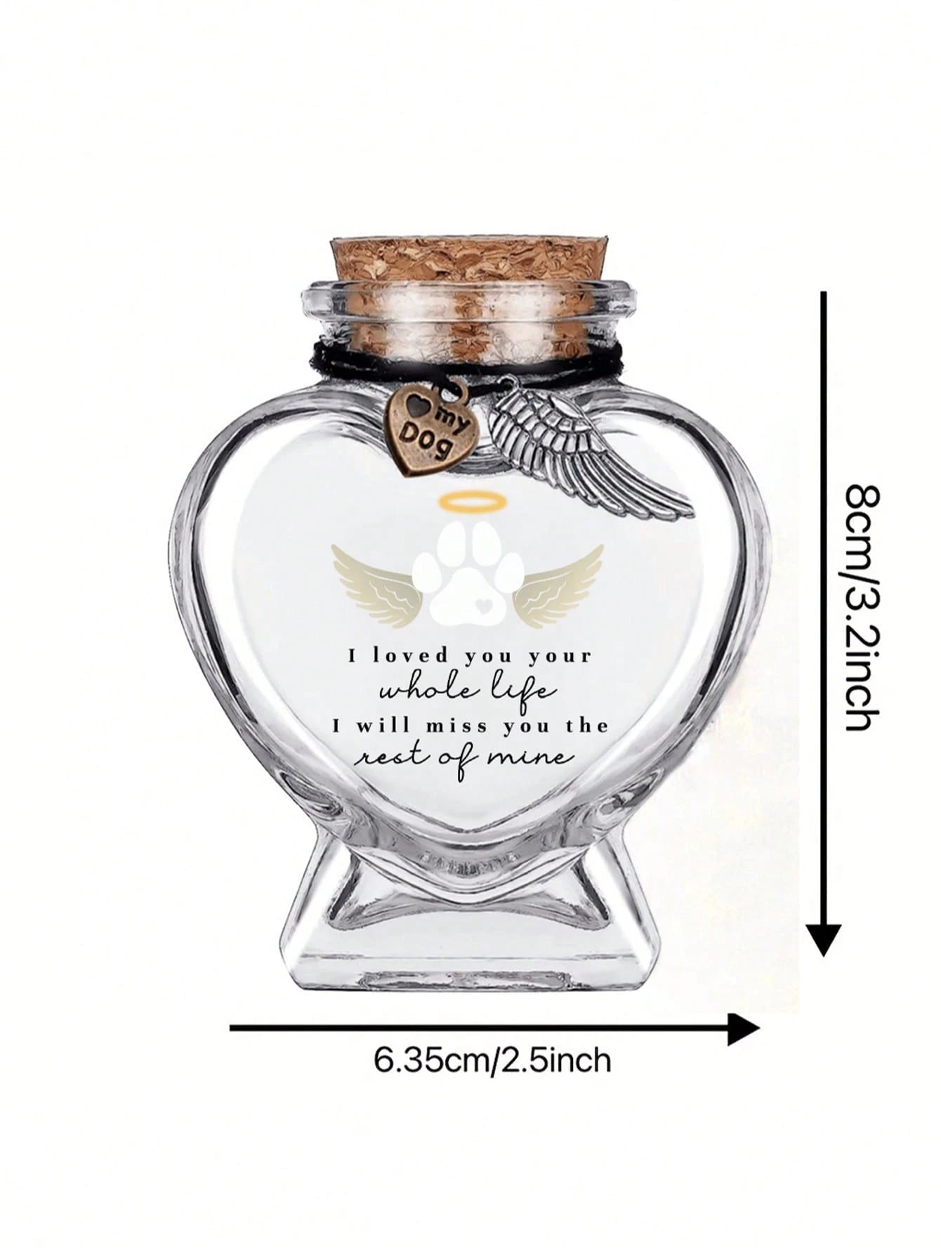 Pet Hair Memorial Bottle, Pet Fur Keepsake, Pet Hair Memento, Pet Memorial Urn Box For Ashes