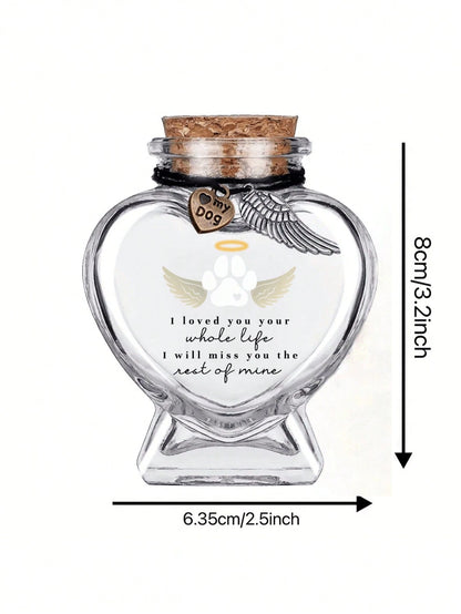 Pet Hair Memorial Bottle, Pet Fur Keepsake, Pet Hair Memento, Pet Memorial Urn Box For Ashes
