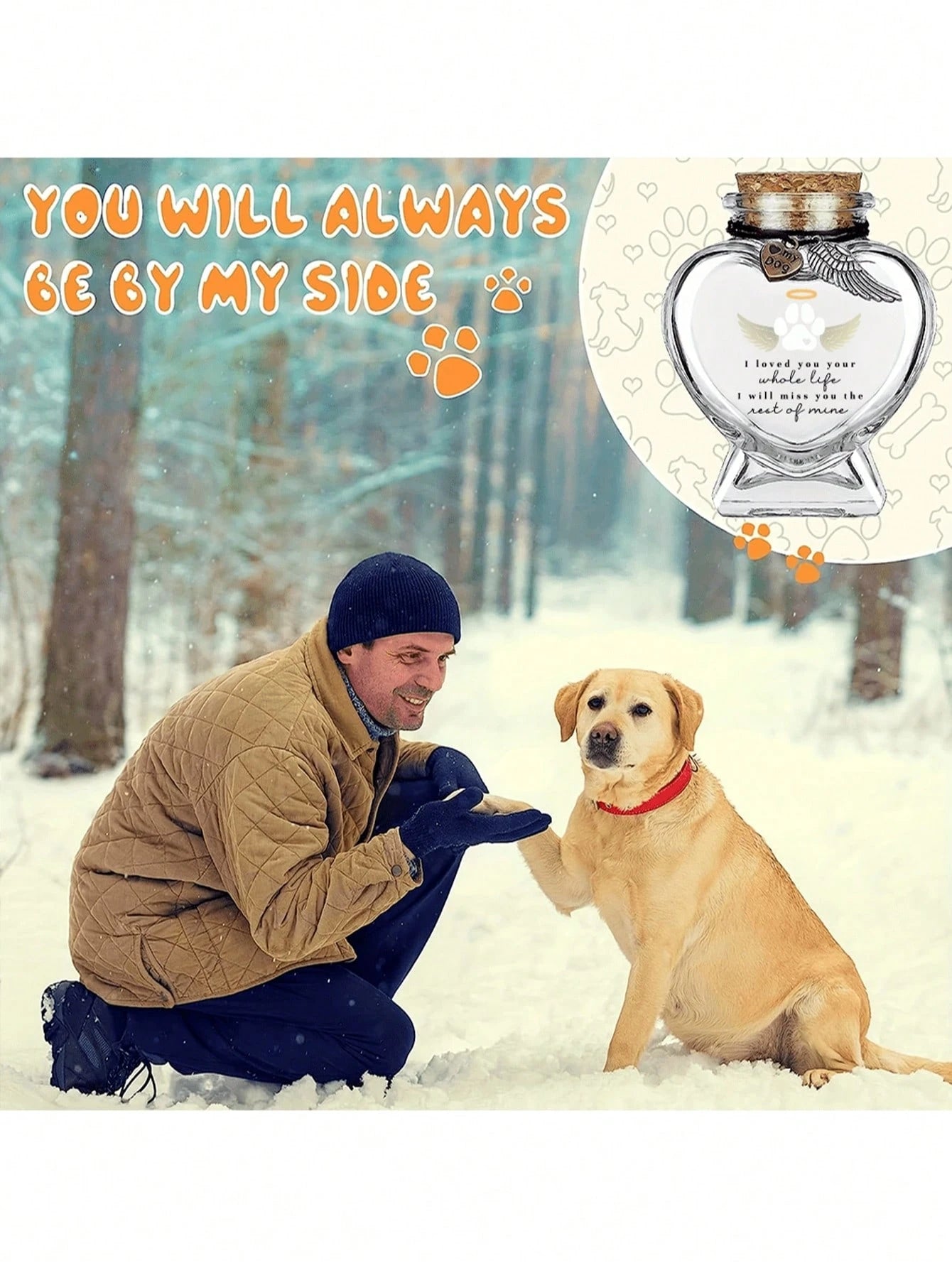 Pet Hair Memorial Bottle, Pet Fur Keepsake, Pet Hair Memento, Pet Memorial Urn Box For Ashes