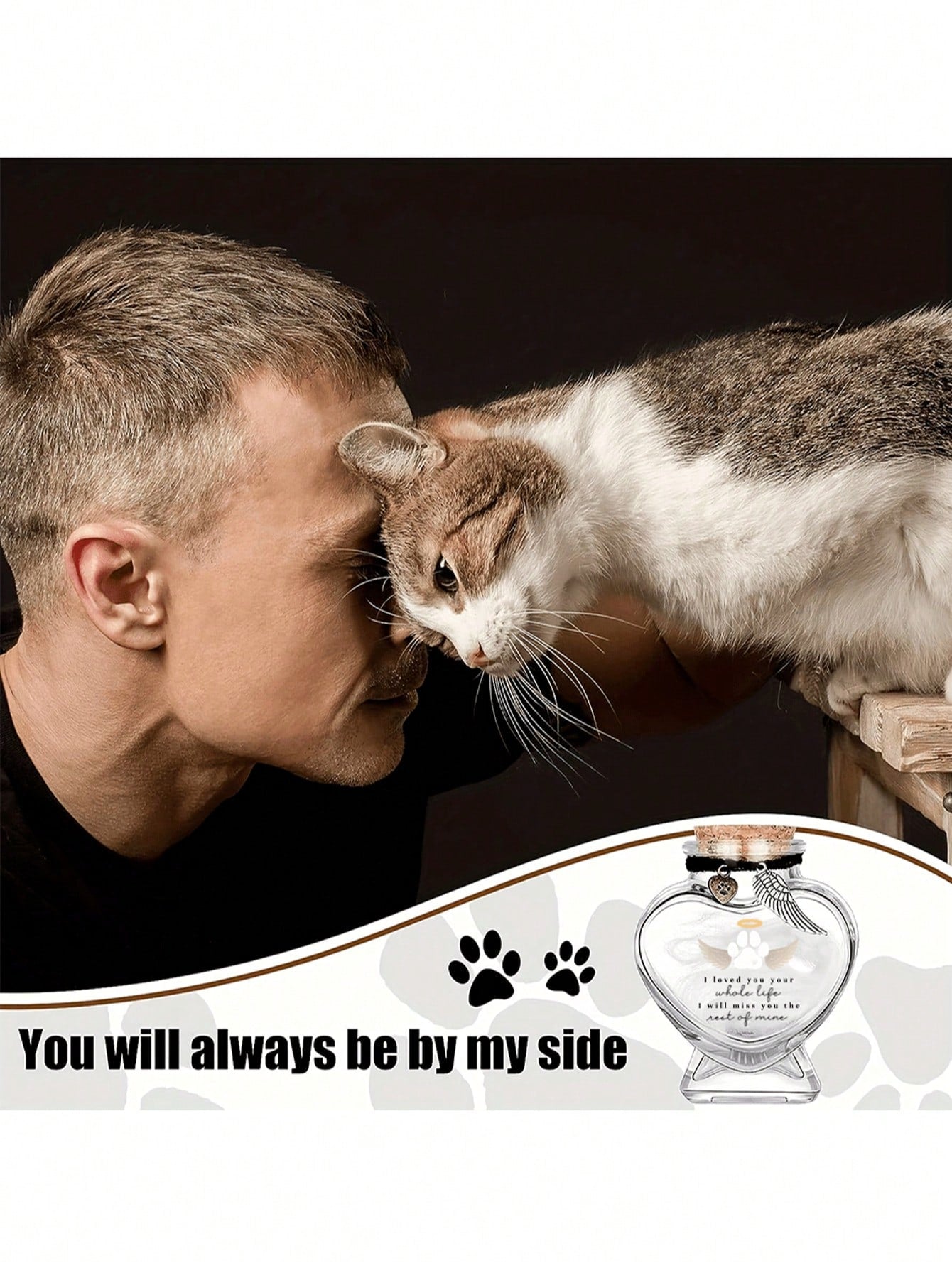Pet Hair Memorial Bottle, Pet Fur Keepsake, Pet Hair Memento, Pet Memorial Urn Box For Ashes