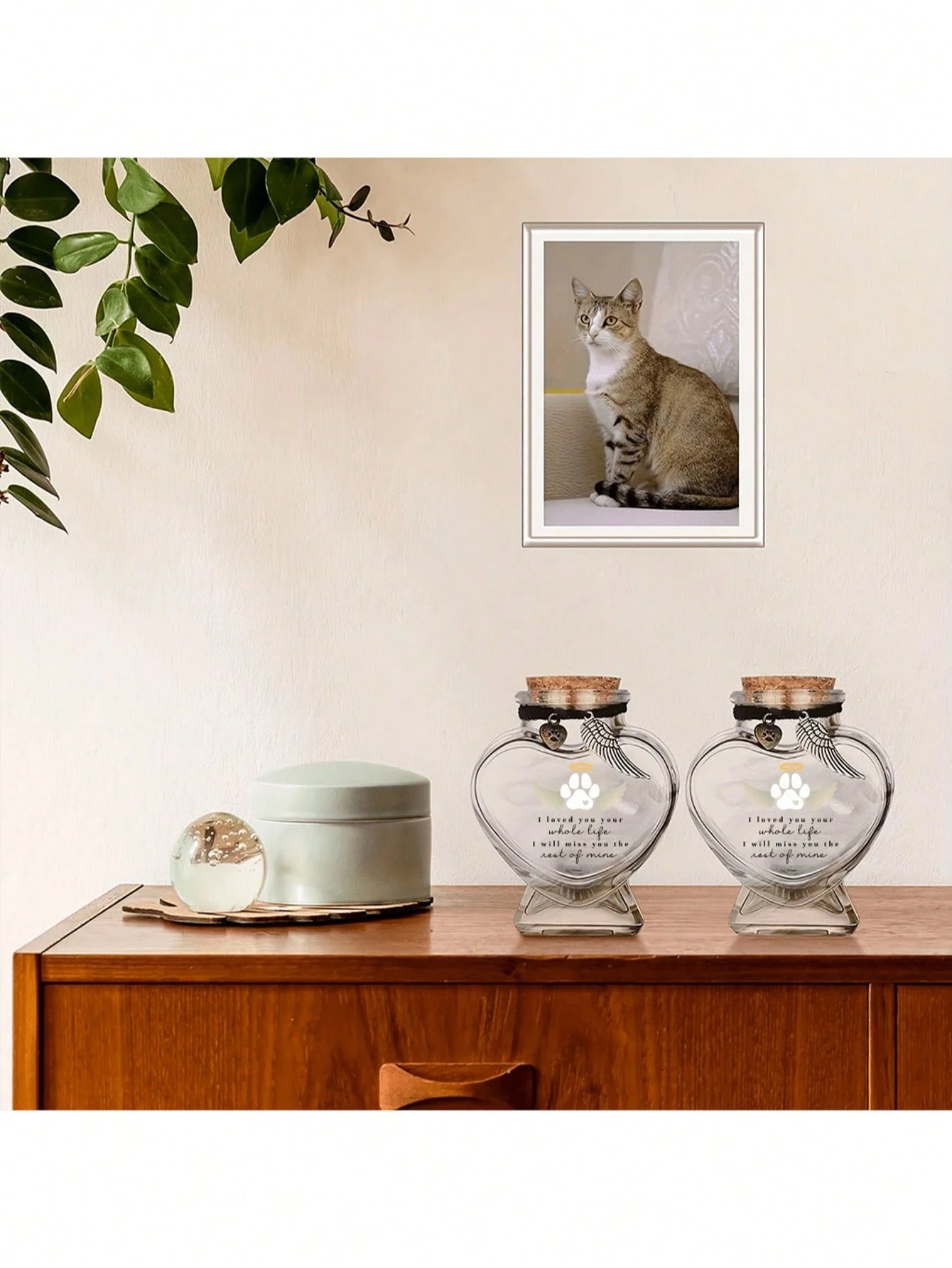 Pet Hair Memorial Bottle, Pet Fur Keepsake, Pet Hair Memento, Pet Memorial Urn Box For Ashes